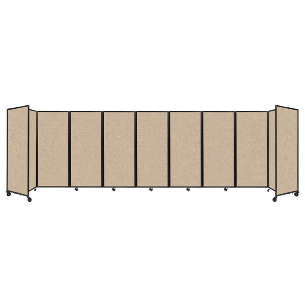Versare Room Divider 360 Folding Portable Partition 25' x 6'10" Beige Fabric 1182901 Zoro